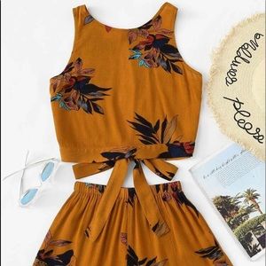 Tropical Gold Two Piece Set
